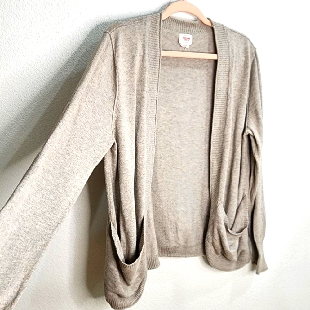 Grey Cardigan Sweater - open front, knit, Mossimo Suppy